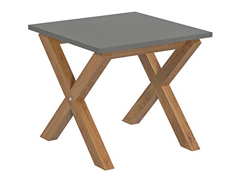 Amazon-Marke: Movian Rechteckig Beistelltisch mitteldichte Faserplatte, Natürliche Massive Eichenholz und Grau Tischplatte, 50 x 50 x 44.8 cm von Movian