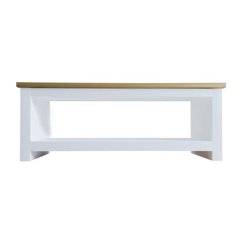 Amazon-Marke: Movian Rechteckig Couchtisch mit Ablagefach, Weiß, 105 x 47 x 40.5 cm von Movian