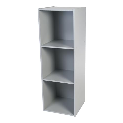 Iris Ohyama, Kindermöbel, Bücherregal, Spielzeugorganizer, 3 feste Regale, Multifunktional, Design, Kinderkrippe, Zimmer, Schule - Kids cube shelf KCX-3 - Grau von Iris Ohyama