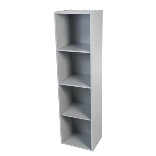 Iris Ohyama, Kindermöbel, Bücherregal, Spielzeugorganizer, 4 feste Regale, Multifunktional, Design, Kinderkrippe, Zimmer, Schule - Kids cube shelf KCX-4 - Grau von Iris Ohyama