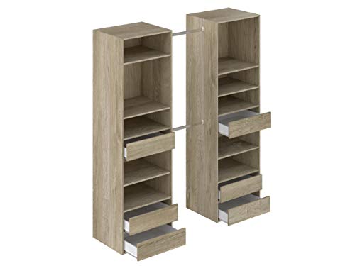 Movian Idro moderner 2-teiliger Kleiderschrank, 48 x 177 x 200, Eiche Optik von Movian