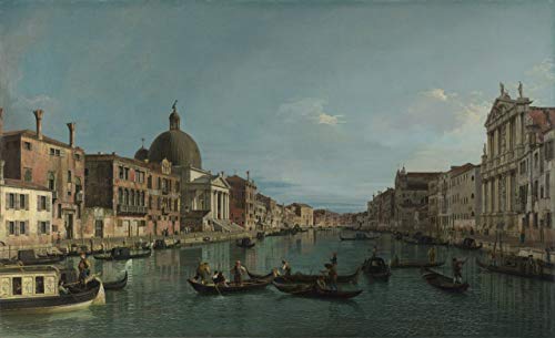 CANALETTO The Grand Canal with S Simeone Piccolo Poster A4 - Filmkunstposter in verschiedenen Größen für Wohn- oder Schlafzimmerideen. Randlose Kultfilmbilder, klassische ikonische 70er, 80er, 90er J von Movie Posters