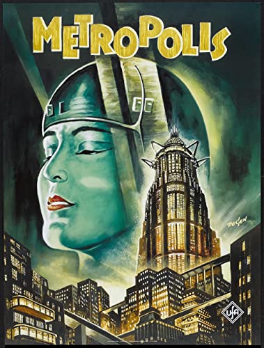 Metropolis 1927 2 Poster A0 - Filmkunstposter in verschiedenen Größen für Wohn- oder Schlafzimmerideen. Randlose Kultfilmbilder, klassische ikonische 70er, 80er, 90er Jahre, Vintage-Retro-Wanddekorat von Movie Posters