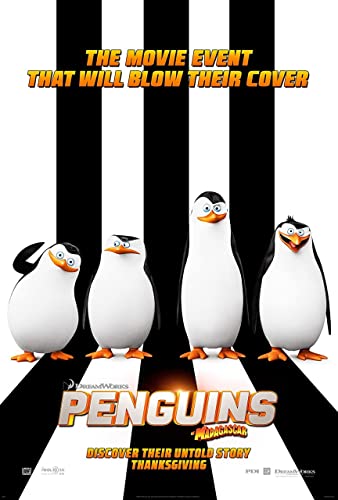 PENGUINS OF MADAGASCAR 2014 1 Poster A1 - Filmkunstposter in verschiedenen Größen für Wohn- oder Schlafzimmerideen. Randlose Kultfilmbilder, klassische ikonische 70er, 80er, 90er Jahre, Vintage-Retro von Movie Posters