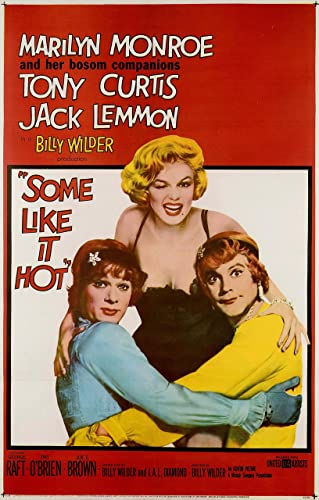 SOME LIKE IT HOT 1959 1 Poster A2 - Filmkunstposter in verschiedenen Größen für Wohn- oder Schlafzimmerideen. Randlose Kultfilmbilder, klassische ikonische 70er, 80er, 90er Jahre, Vintage-Retro-Wandd von Movie Posters