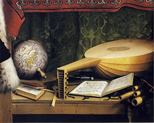 The Ambassadors detail of globe lute and books by Hans Holbein the Younger jpg of Death by Hans A3 Poster on Canvas - Filmkunstposter in verschiedenen Größen für Wohn- oder Schlafzimmerideen. Randlos von Movie Posters