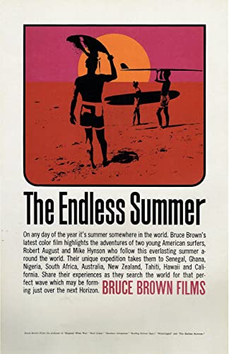 The Endless Summer US 1966 Poster A1 - Filmkunstposter in verschiedenen Größen für Wohn- oder Schlafzimmerideen. Randlose Kultfilmbilder, klassische ikonische 70er, 80er, 90er Jahre, Vintage-Retro-Wa von Movie Posters