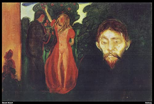 edvard munch jealousy 13836261883 o 1 A2 Poster on Canvas - Filmkunstposter in verschiedenen Größen für Wohn- oder Schlafzimmerideen. Randlose Kultfilmbilder, klassische ikonische 70er, 80er, 90er Ja von Movie Posters