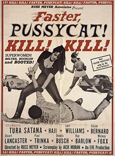 faster pussycat kill kill 1965 Poster A1 - Filmkunstposter in verschiedenen Größen für Wohn- oder Schlafzimmerideen. Randlose Kultfilmbilder, klassische ikonische 70er, 80er, 90er Jahre, Vintage-Retr von Movie Posters
