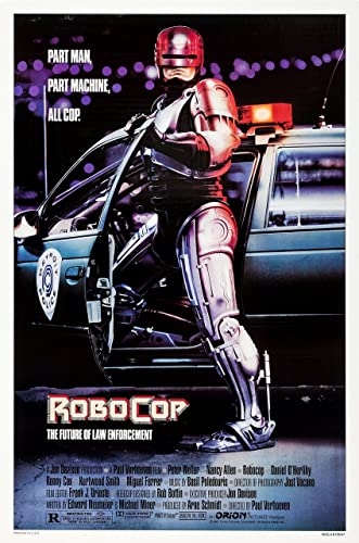 robocop A4 Poster A1 - Filmkunstposter in verschiedenen Größen für Wohn- oder Schlafzimmerideen. Randlose Kultfilmbilder, klassische ikonische 70er, 80er, 90er Jahre, Vintage-Retro-Wanddekoration, Bi von Movie Posters