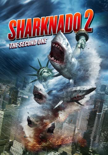 sharknado 2 Poster A2 - Filmkunstposter in verschiedenen Größen für Wohn- oder Schlafzimmerideen. Randlose Kultfilmbilder, klassische ikonische 70er, 80er, 90er Jahre, Vintage-Retro-Wanddekoration, B von Movie Posters