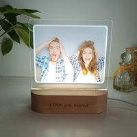 Personalisierte Fotolampe Mit Usb, Foto Nachtlicht Lampe, Geschenk Für Sie, Jahrestag Geschenk, Graviertes Portrait von MovingGift