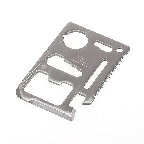 11in1 multitool Kartenformat | Edelstahl | multifunktions Portmonee | Notfall Tool | Geeignet für Camping und Wandern | Schraubenzieher Säge Messer etc. (Kartengröße) von Movoja