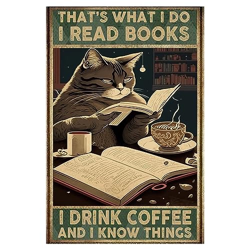 Kaffee-Blechschild Kaffeestation I Read Books I Drink Coffee Vintage Schilder Bar Wanddekoration Kaffee Dekor für Café Bar 20,3 x 30,5 cm Kaffee-Blechschild Kaffeestation I Read Books I Drink Coffee Vintage Schilder Bar Wanddekoration Kaffee Dekor für Café Bar 20,3 x 30,5 cm von Movstrb