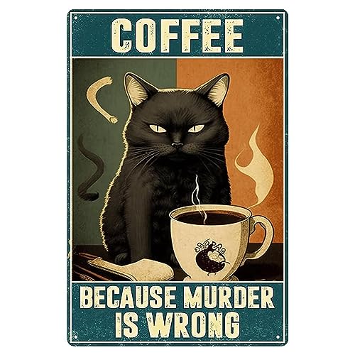 Nostalgischer Kaffee Metall Vintage Blechschild Coffee Because Murder Is Wrong Wanddekoration für Café Kaffee Bars Restaurants Pubs Männerhöhle Dekorativ 20,3 x 30,5 cm Nostalgischer Kaffee Metall Vintage Blechschild Coffee Because Murder Is Wrong Wanddekoration für Café Kaffee Bars Restaurants Pubs Männerhöhle Dekorativ 20,3 x 30,5 cm von Movstrb