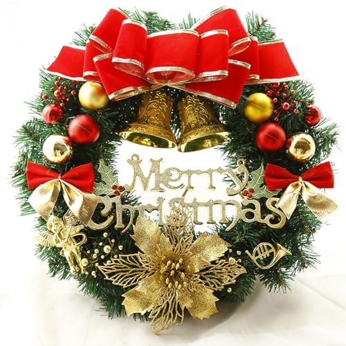 Türkranz Weihnachten Weihnachtsdeko Künstlicher Weihnachtskranz für Tür Außen Haustür Weihnachts Dekor (30cm) von Movued