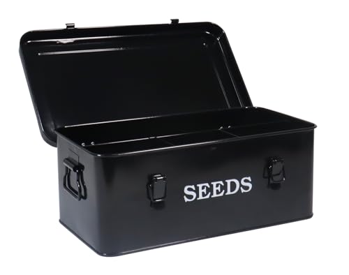 Mowhut Garten-Samenbox - Schwarze Metall-Aufbewahrungsbox Mit 4 Trennwänden Für Gartenarbeit - Organizer-Etui Für Samenumschläge Mowhut Garten-Samenbox - Schwarze Metall-Aufbewahrungsbox Mit 4 Trennwänden Für Gartenarbeit - Organizer-Etui Für Samenumschläge von Mowhut