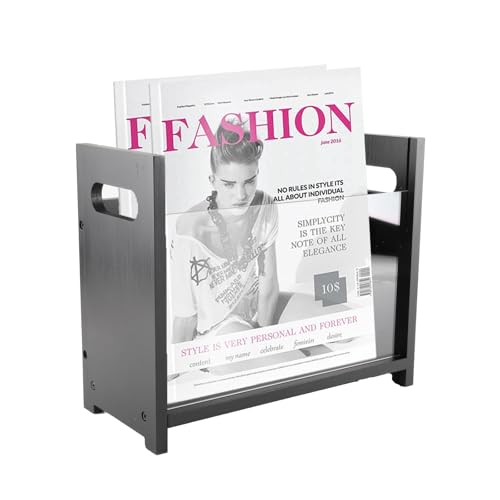 Mowhut Zeitschriftenhalter, Zeitschriftensammler, Boden mit Griffen, Aktenordner für Schreibtisch, Holzaufbewahrungsregale für Briefe, Zeitschriften, Bücher, Zeitungen, Schwarz Mowhut Zeitschriftenhalter, Zeitschriftensammler, Boden mit Griffen, Aktenordner für Schreibtisch, Holzaufbewahrungsregale für Briefe, Zeitschriften, Bücher, Zeitungen, Schwarz von Mowhut
