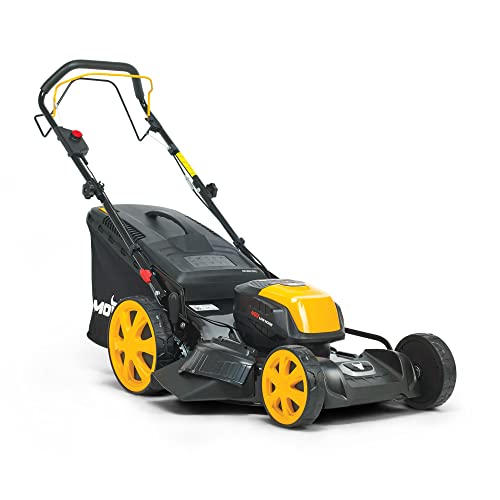 Mowox® EM 4640 SX Akku-Rasenmäher mit Radantrieb, Schnittbreite 46cm, EASY2STORE, Mulchkeil, 60L Fangsack, Höhenverstellung, kugelgelagerte Räder (40V - 4,0Ah Batterie + 4A Schnellladegerät) von Mowox