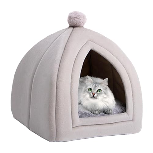 Katzenhöhle für den Innenbereich, Katzenhöhle, atmungsaktiv, Haus, Katze, waschbar, warmer Unterschlupf für Katzen, Hundebett, bequemes Bett von Moxeupon