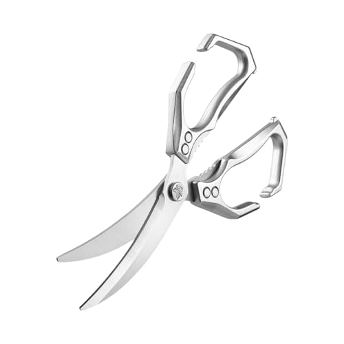 Küchenschere - 2-in-1 Meeresfrüchte Schere mit Walnussknacker | Vielseitige Edelstahl Schere für Speisenzubereitung Kochen und Verarbeitung von Fleisch Geflügel von Moxeupon