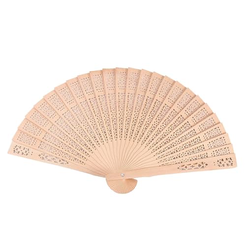 Moxeupon 10 STK. Faltbarer Handfächer Sandelholz-duftender Holzfächer Dekorativer Hohlfächer Hochzeitsfächer Taschenfächer Faltfächer Gastgeschenk Für Hochzeit Sommer Parties von Moxeupon