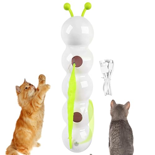 Moxeupon Automatisches Katzen Spielzeug - Interaktives Spielzeug Für Katzen Mit Automatischer Bewegung | Fesselnder Intelligenter Spaßiges Zubehör zur Anregung gegen Langeweile mit Spiel, Sprung & von Moxeupon