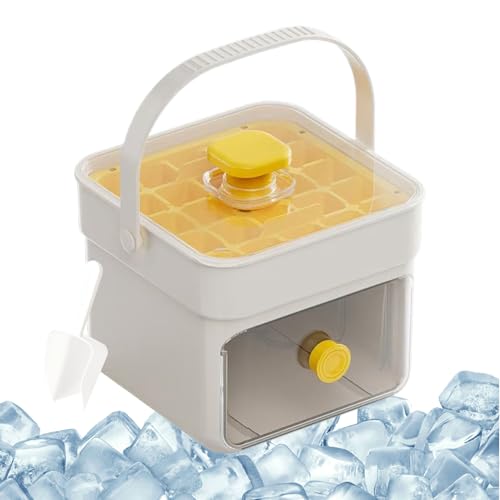 Moxeupon Kleine Eiswürfelform,Eiswürfelbereiter Mit Griff Und Deckel | Pressartiges Doppelschicht Werkzeug Als Küchenhelfer Für Kaffee Tee Whiskey Cocktails Getränke Und Für Outdoor Camping Sowie von Moxeupon