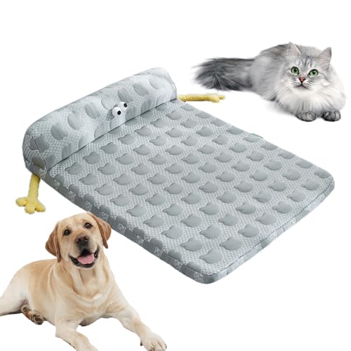 Moxeupon Kühlendes Haustierbett - Hundekühlmatte Katzenbett | Antirutsch Kissenauflage Mit Waschbarem Bezug Für Kleine Mittelgroße Große Hunde Innen Außen Camping von Moxeupon