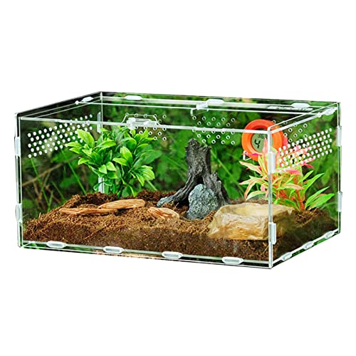 Moxeupon Reptilien-Zuchtbox Aus Acryl, Amphibien-Haustier-Zuchtbox Transparente Zaun-Zuchtbox, Terrarium-Käfig, Tank Für Kleine Reptilien, Insekten, Zuhause Oder Büro von Moxeupon