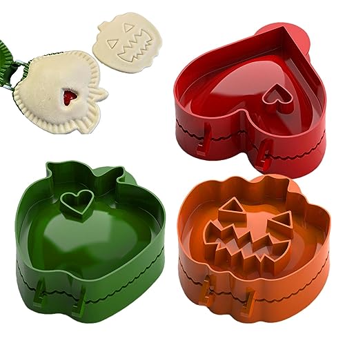 Moxeupon Taschenkuchenformen - 3-teiliges Kuchenformen-Set für -Potluck-Kuchenformer,Backform mit Herbst-Kürbis-Herzformen, Pie-Maker-Set für, Halloween, Kekse Moxeupon Taschenkuchenformen - 3-teiliges Kuchenformen-Set für -Potluck-Kuchenformer,Backform mit Herbst-Kürbis-Herzformen, Pie-Maker-Set für, Halloween, Kekse von Moxeupon