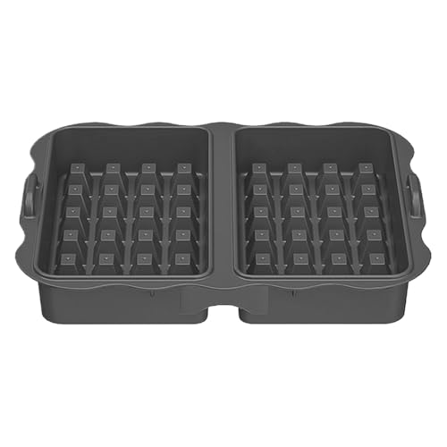 Silikon Waffelherz | 2-fach Waffelform Backzubehör nicht haftend - Brotbackform Heißluftfritteuse Zubehör | Haushaltsküche Brunch Snack Familienessen Feiertagsfest Wochenendparty von Moxeupon