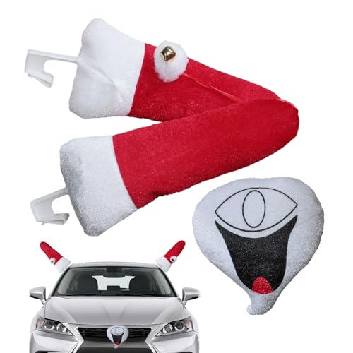 Weihnachtsdeko Für Auto | Plüsch Deko Weihnachtsrentier - Festliche Gesicht Dekorationen Lustige Feiertagsdekoration für Fenster Kühlschrank Garage Innen Außen Büros Klassenzimmer von Moxeupon