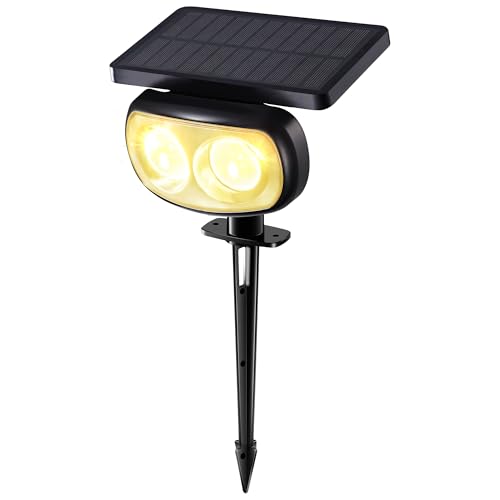 Moxled Solarlampen für Außen Garten, 3000K Warmweiß Solar Strahler 1 Stück, IP65 Wasserdicht Gartenleuchten, 11 Modes Solarleuchten für Außen Garten, Hof, Gehweg von Moxled