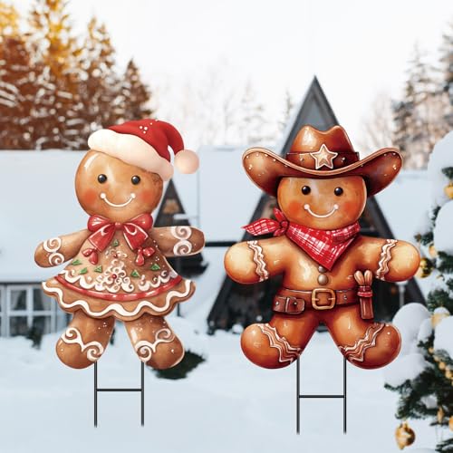 Moxweyeni Metallpfähle für den Weihnachtsgarten, 71 cm, Retro-Lebkuchen-Junge und Mädchen, Hof-Schilder, für Outdoor-Dekorationen für den Außenbereich, Urlaub, Weg, Zuhause, Rasen, Garten, Party Moxweyeni Metallpfähle für den Weihnachtsgarten, 71 cm, Retro-Lebkuchen-Junge und Mädchen, Hof-Schilder, für Outdoor-Dekorationen für den Außenbereich, Urlaub, Weg, Zuhause, Rasen, Garten, Party von Moxweyeni