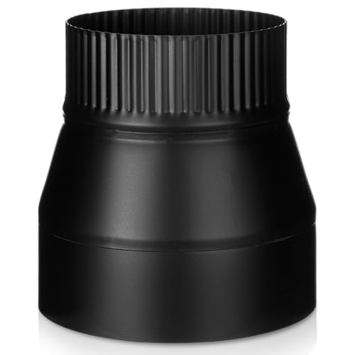 Moxweyeni Ofenrohr-Reduzierstück, 15,2 cm auf 12,7 cm, schwarz, matt, schwarzer Kanaladapter zum Anschluss von Herdgrippe an Schornstein für eine ordnungsgemäße Belüftung für die Umwandlung von von Moxweyeni