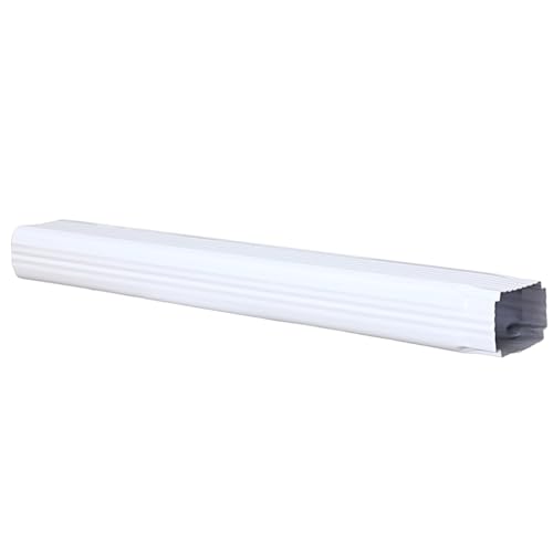 Moxweyeni Weiße Aluminium-Fallrohr-Verlängerungen, Dachrinne, Fallrohr, DIY-Installation für Zuhause, Außenentwässerung (7,6 x 10,2 cm, 76,2 cm) von Moxweyeni