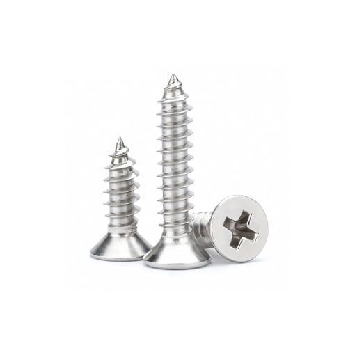 Flachkopf-Blechschrauben, Flachkopf, Phillips, selbstschneidende Schrauben, 304 Edelstahl, 14 x 3,8 cm, 50 Stück Flachkopf-Blechschrauben, Flachkopf, Phillips, selbstschneidende Schrauben, 304 Edelstahl, 14 x 3,8 cm, 50 Stück von MoyoCodi