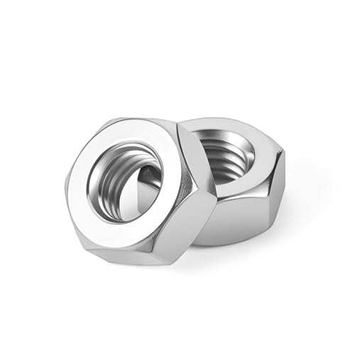 M4 Sechskantmuttern, Edelstahl 304 (18–8), helle Oberfläche, Vollgewinde, korrosionsbeständig, grob, kommerzielle Qualität, Hardware für Boote, Dock, Auto, 100 Stück von MoyoCodi