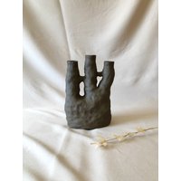 Brauner Kerzenhalter Aus Keramik von Mozaartworld
