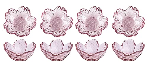 Mozacona 8 Glasschalen in Sakura-Form, für Würze, Dip-Schalen, Vorspeisenteller von Mozacona