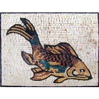 Dekorative Fisch-Mosaikfliese - Handgemachte Kunst von Mozaico