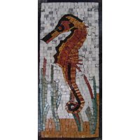 Seepferdchen Marmor Mosaik von Mozaico