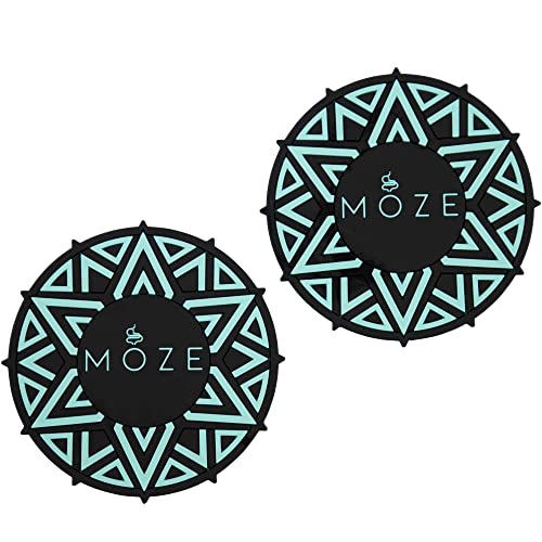 Moze Getränkuntersetzer (2er Set) - Mint - Glassuntersetzer - rutschfest - Einfache Reinigung - Set - 2 Stück - 8 cm Durchmesser - 4mm Höhe von Moze Shisha
