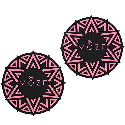 Moze Getränkuntersetzer (2er Set) - Pink - Glassuntersetzer - rutschfest - Einfache Reinigung - Set - 2 Stück - 8 cm Durchmesser - 4mm Höhe von Moze Shisha