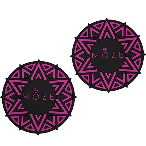 Moze Getränkuntersetzer (2er Set) - Purple - Glassuntersetzer - rutschfest - Einfache Reinigung - Set - 2 Stück - 8 cm Durchmesser - 4mm Höhe von Moze Shisha