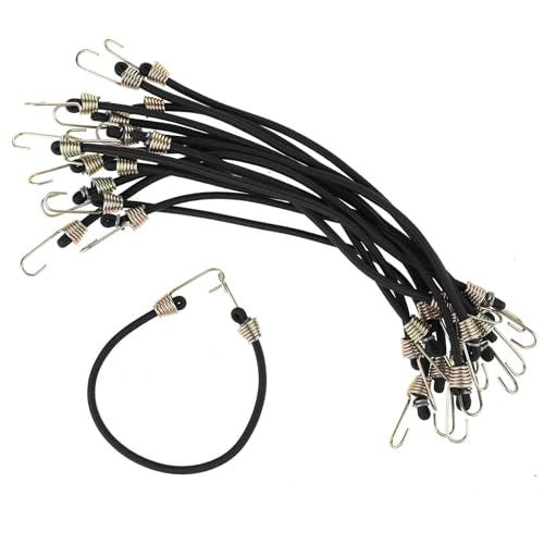 15 Stück Spanngummi mit Haken, Expander mit Haken Spanngurte 23cm Dehnbar Gummispanner mit Haken Reißfest Gepäckspanner Gummi Spanngurte für Transport, Camping & Sicherung von Mozeat Lens