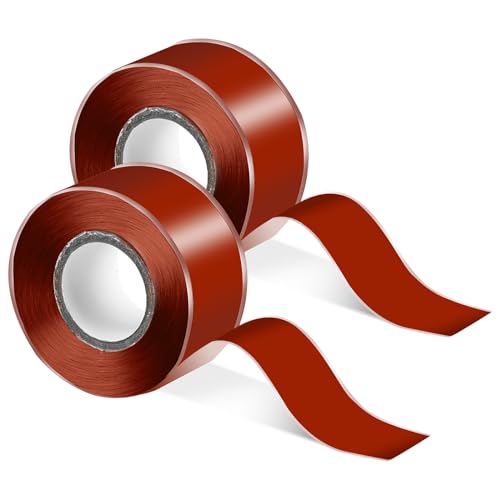 2 Rollen Wasserdicht Dichtungsband 25 mm selbstverschmelzendes Silikonband 3m/Rollen Rot Isolierband Hitzebeständiges Klebeband Silikon Tape für Reparatur von Mozeat Lens