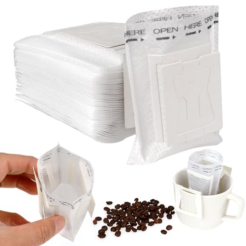 50 Stück Drip Coffee Bag Tragbare Kaffee Papier Filter KaffeeFilter Einweg Kaffee Tee Drip Filtertüten mit hängenden Ohr Filtertüten Kaffee Filter für Tassen Home Office Camping Reisen von Mozeat Lens