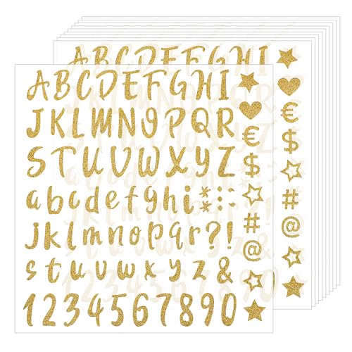 8 Stück Buchstaben Aufkleber Gold Glitzer Buchstaben Aufkleber Klein Zahlen Buchstaben Sticker Selbstklebende Buchstaben Aufkleber Wasserdicht Postfach Nummern Aufkleber für Schild Adressnummer von Mozeat Lens